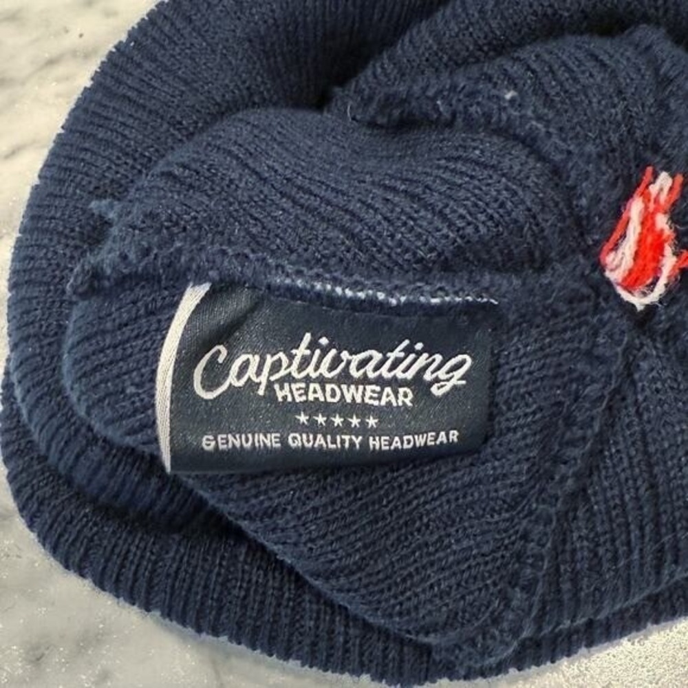 Auburn Tigers Beanie Hat Navy Blue Fair Isle Pom Knit Cap Football NEW - Picture 3 of 8